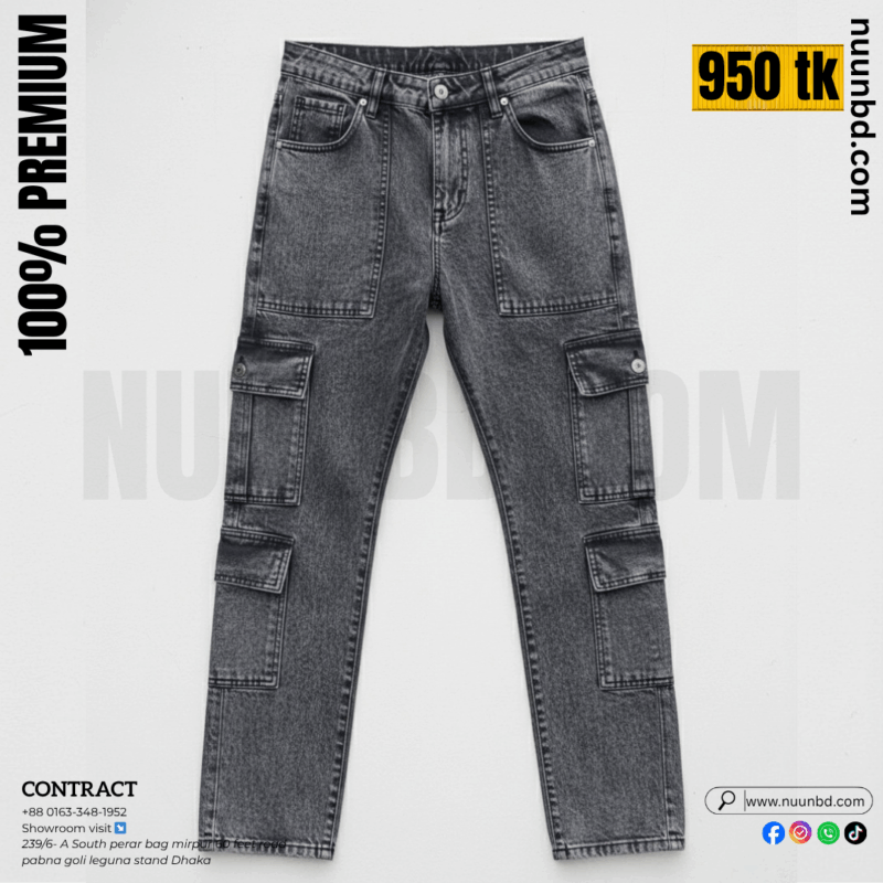 NEW 8 POCKET BAGGY ASH BLACK
