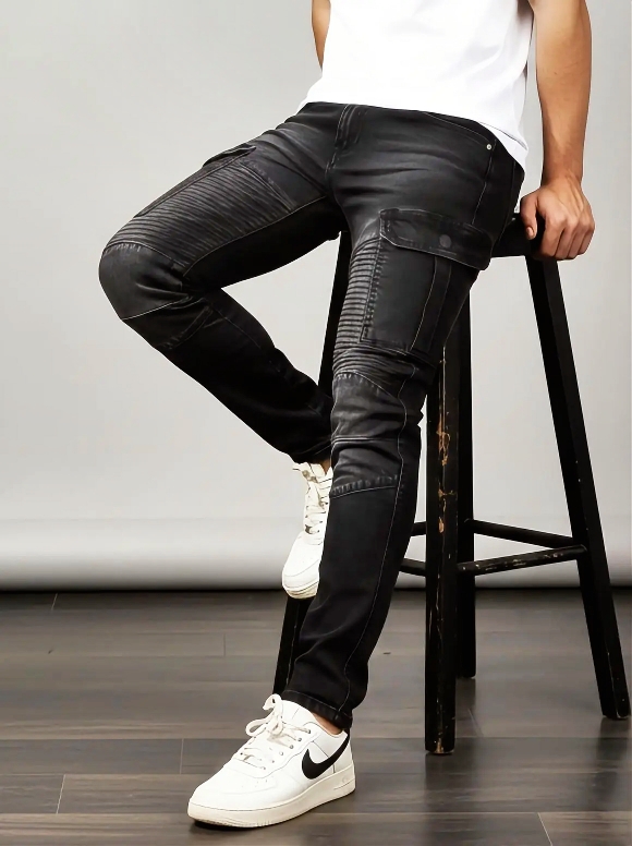 NEW SIX POCKET CARGO - 8 ASH BLACK