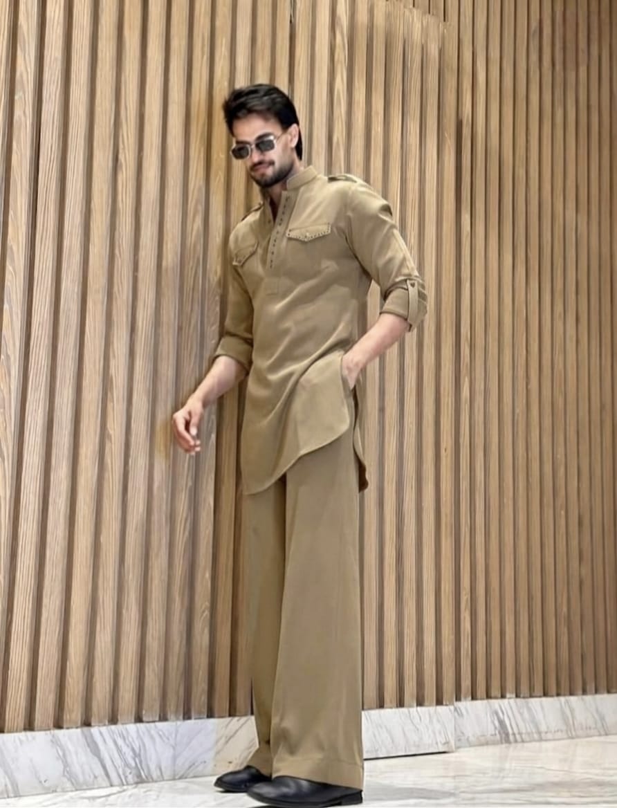 New Bootcut kabuli set khaki - Image 3