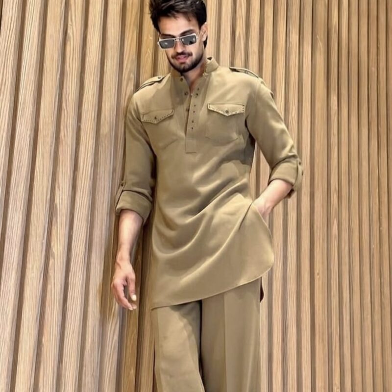 New Bootcut kabuli set khaki