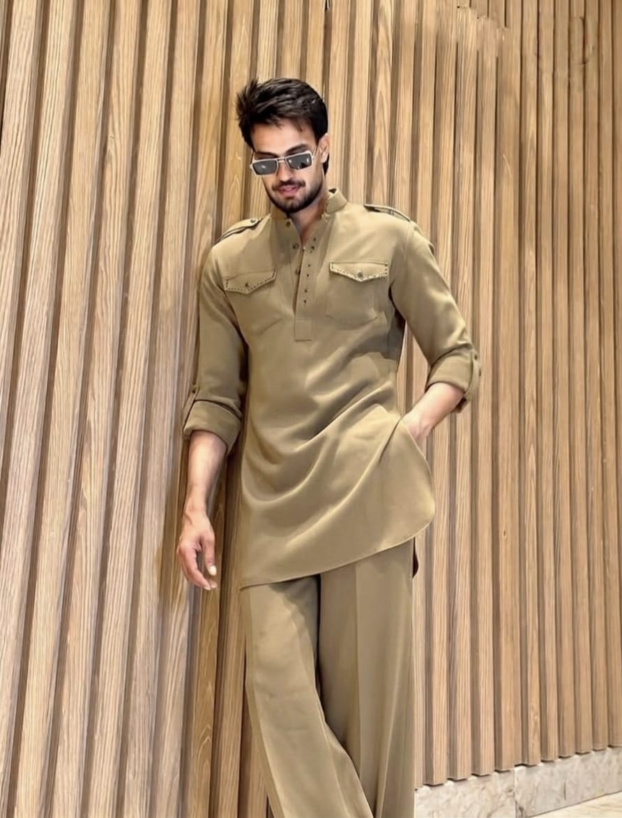 New Bootcut kabuli set khaki