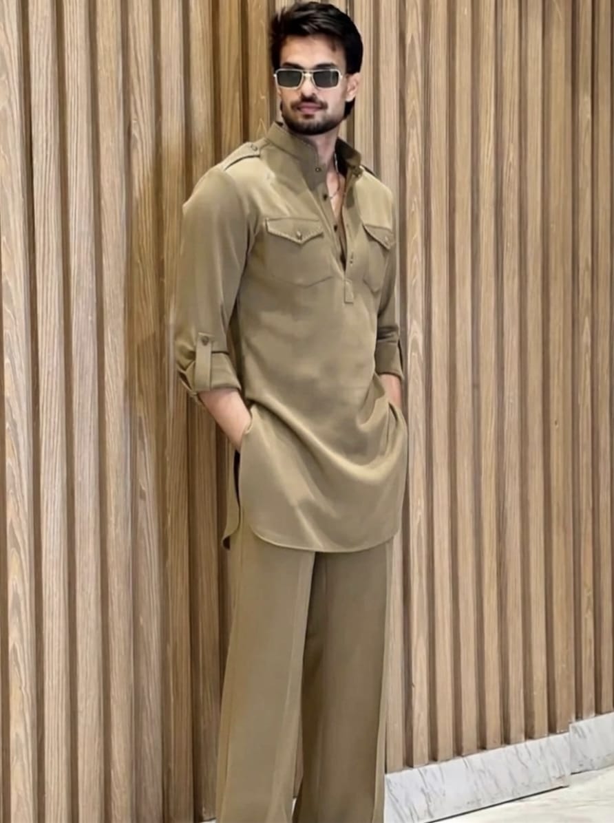 New Bootcut kabuli set khaki - Image 2