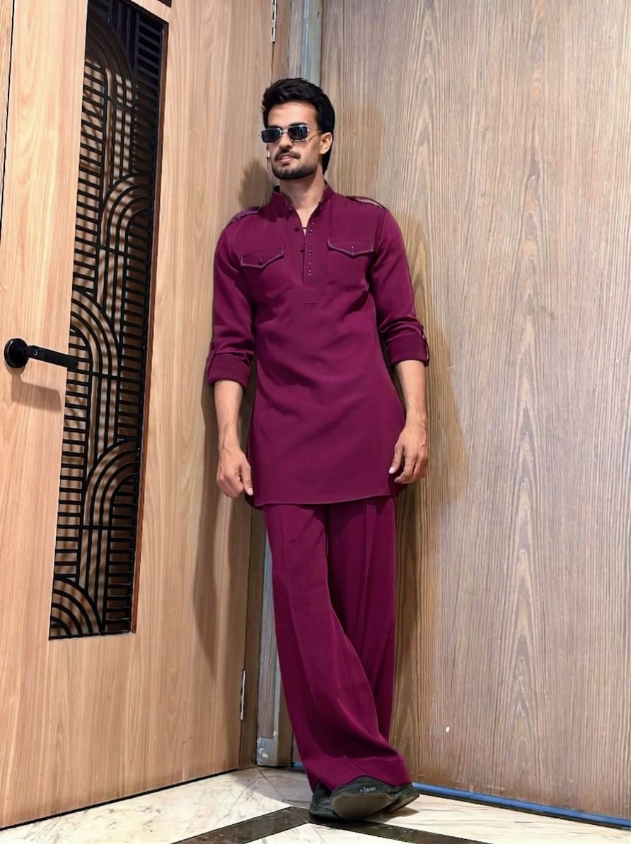 New Bootcut kabuli set Marun