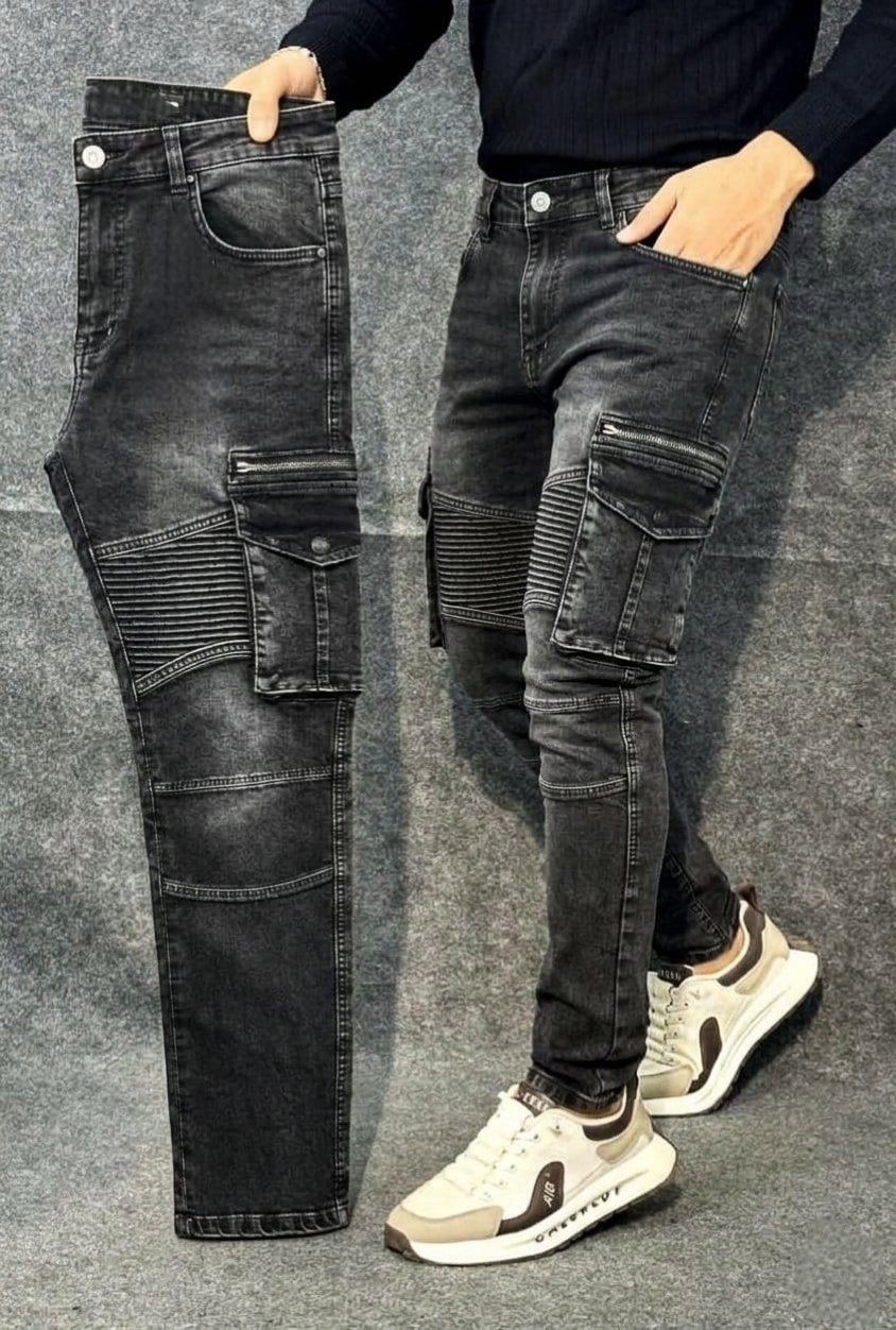 Moto-Cargo Denim Ash black..